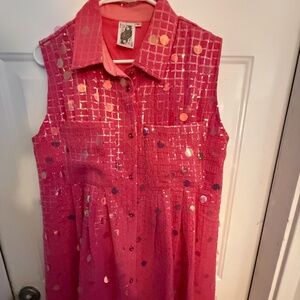 Queen of Sparkles Hot Pink Checker Palette Collar Dress